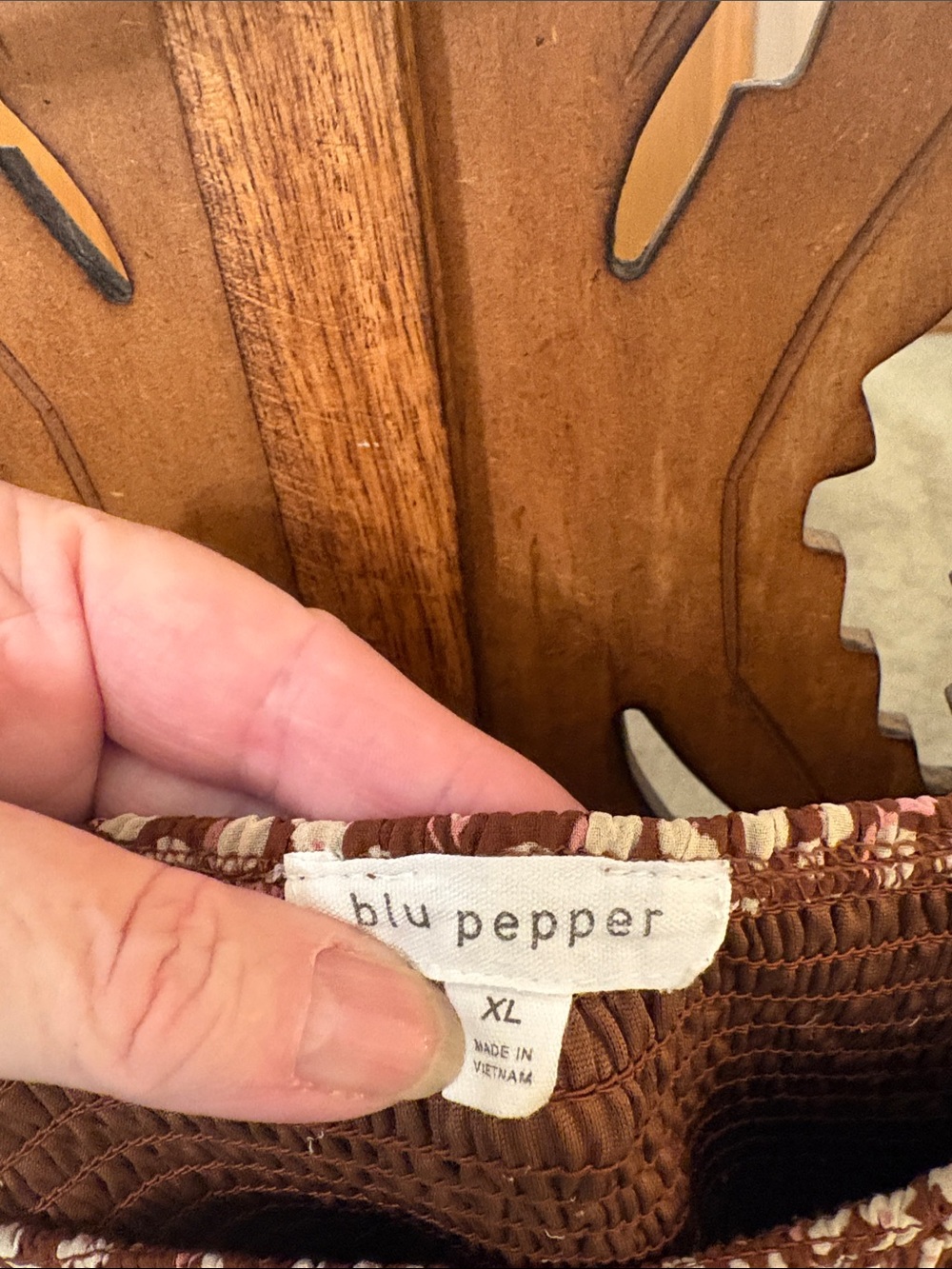 Blu Pepper Brown Floral Smocked Mini Dress - Picture 2 of 7